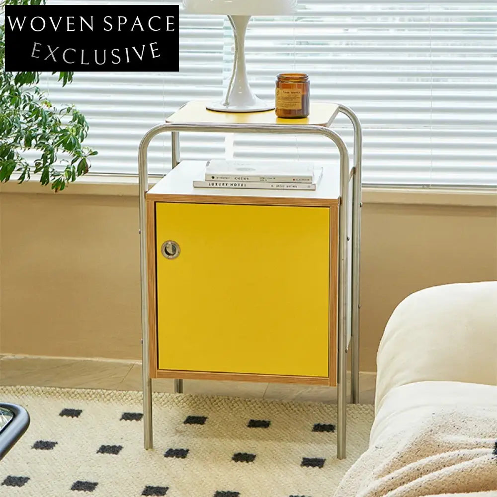 Modern Gold Metal Accent Cabinet with Drawers - Chic Storage End Table
