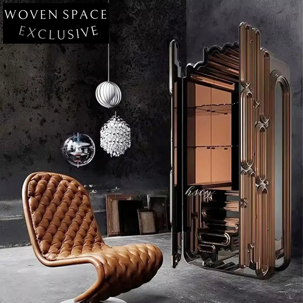 Modern Gold Metal Console Sideboard Cabinet with Glass Storage