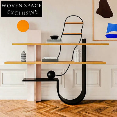 Modern Gold Metal Frame 3-Tier Wall Bookcase Display Shelf Unit