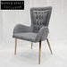 Modern Gold Metal Leg Fabric Dining Chair with Armrests for Dining Room