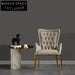 Modern Gold Metal Leg Fabric Dining Chair with Armrests for Dining Room