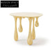 Modern Gold Metal Leg Round Top Luxury Drop Shaped Home Dining Table