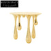 Modern Gold Metal Leg Round Top Luxury Drop Shaped Home Dining Table
