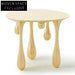 Modern Gold Metal Leg Round Top Luxury Drop Shaped Home Dining Table