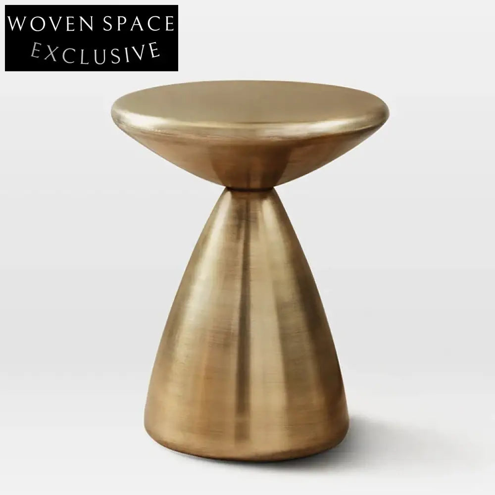 Modern Gold Metal Round Coffee Side Table for Living Room