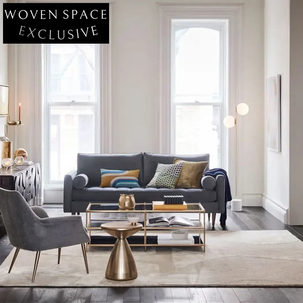 Modern Gold Metal Round Coffee Side Table for Living Room