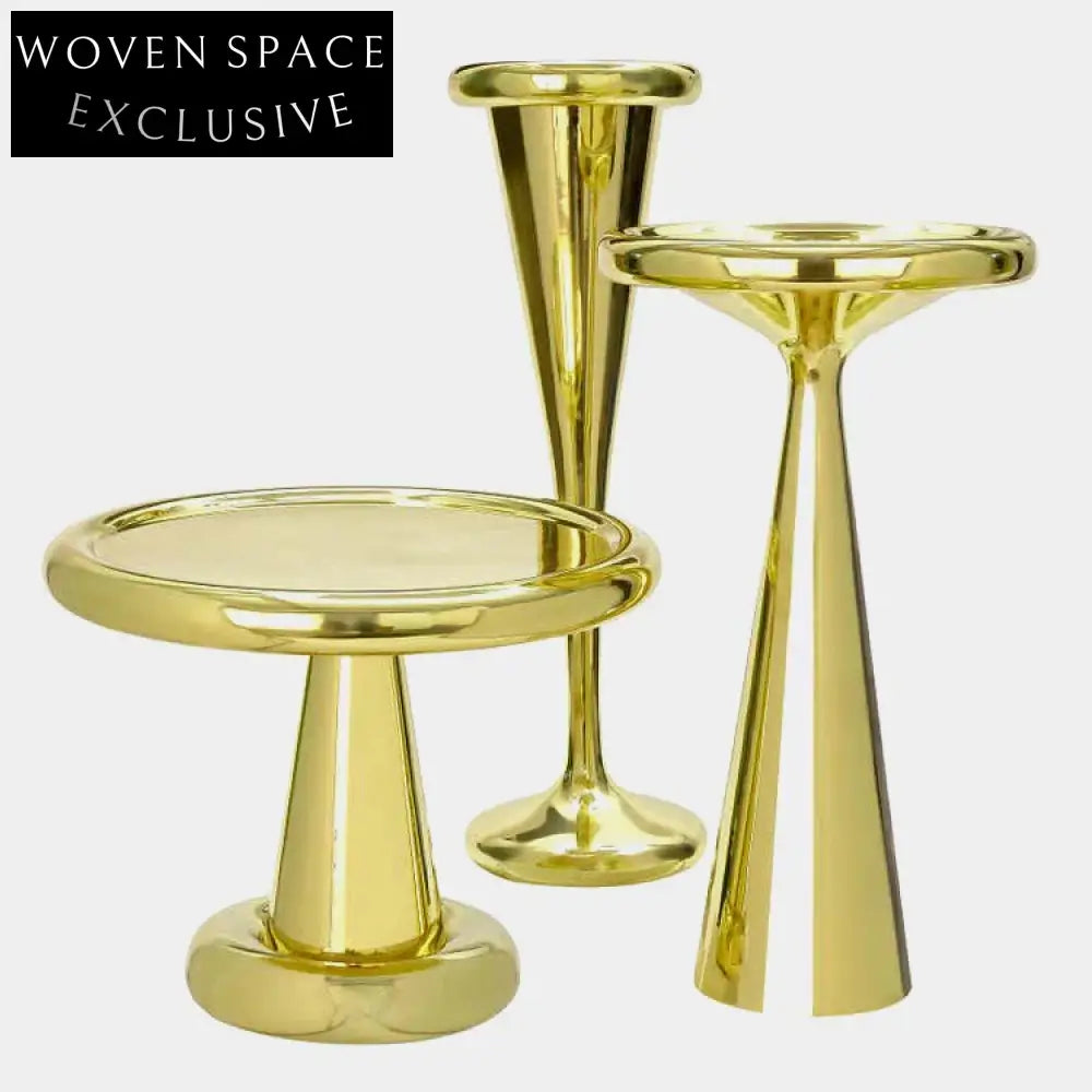 Modern Gold Mushroom Shape Accent Table for Living Room, Coffee Table