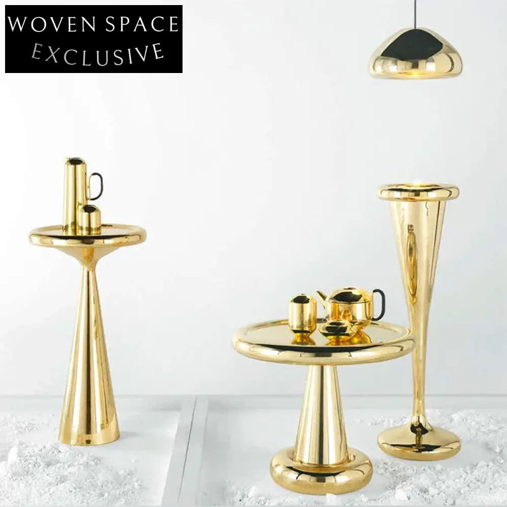 Modern Gold Mushroom Shape Accent Table for Living Room, Coffee Table