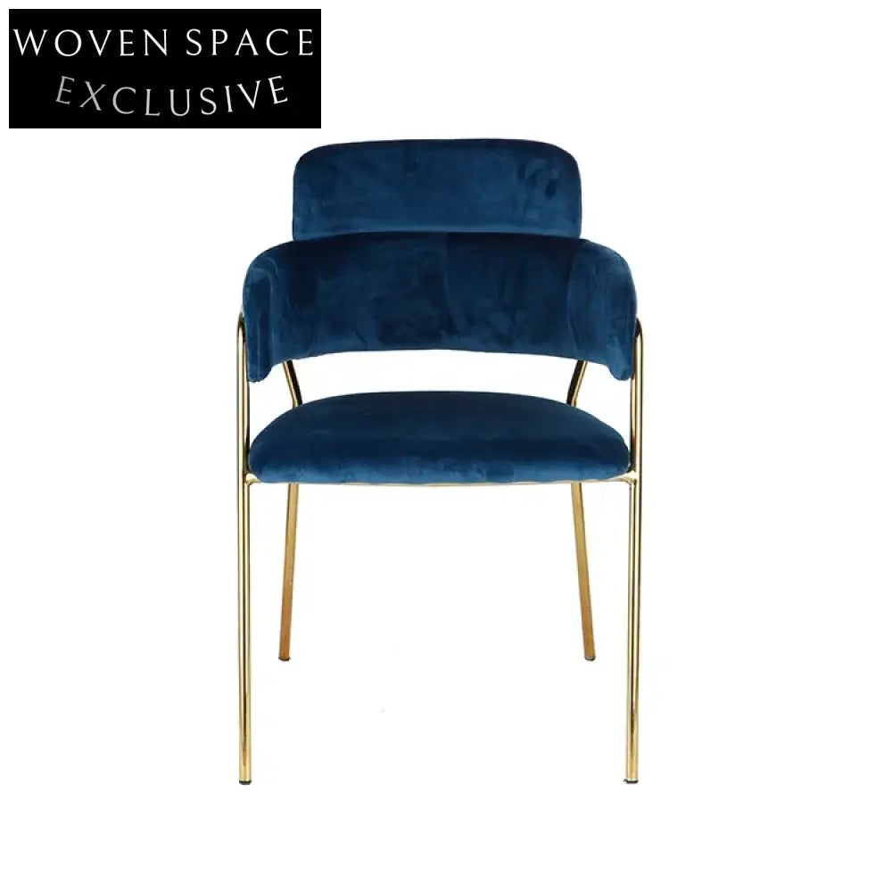 Modern Gold Stainless Steel Velvet Armrest Dining Chair for Elegant Spaces