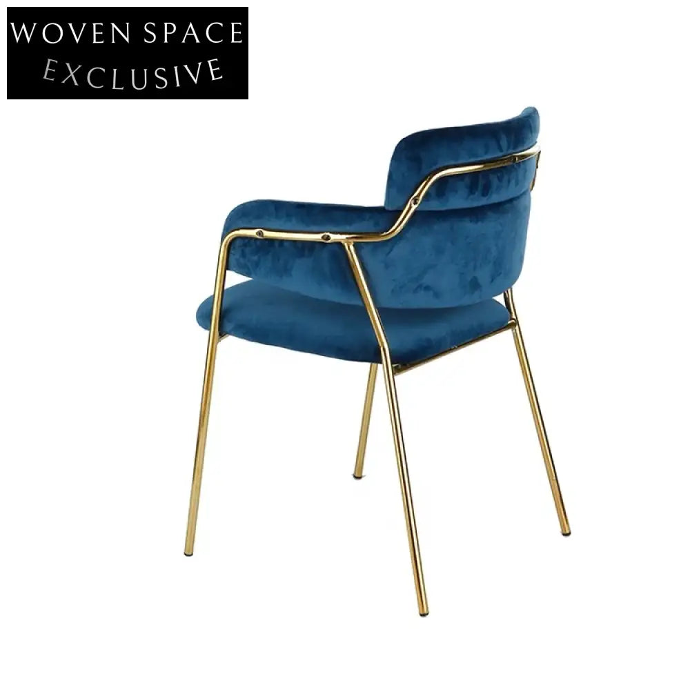 Modern Gold Stainless Steel Velvet Armrest Dining Chair for Elegant Spaces