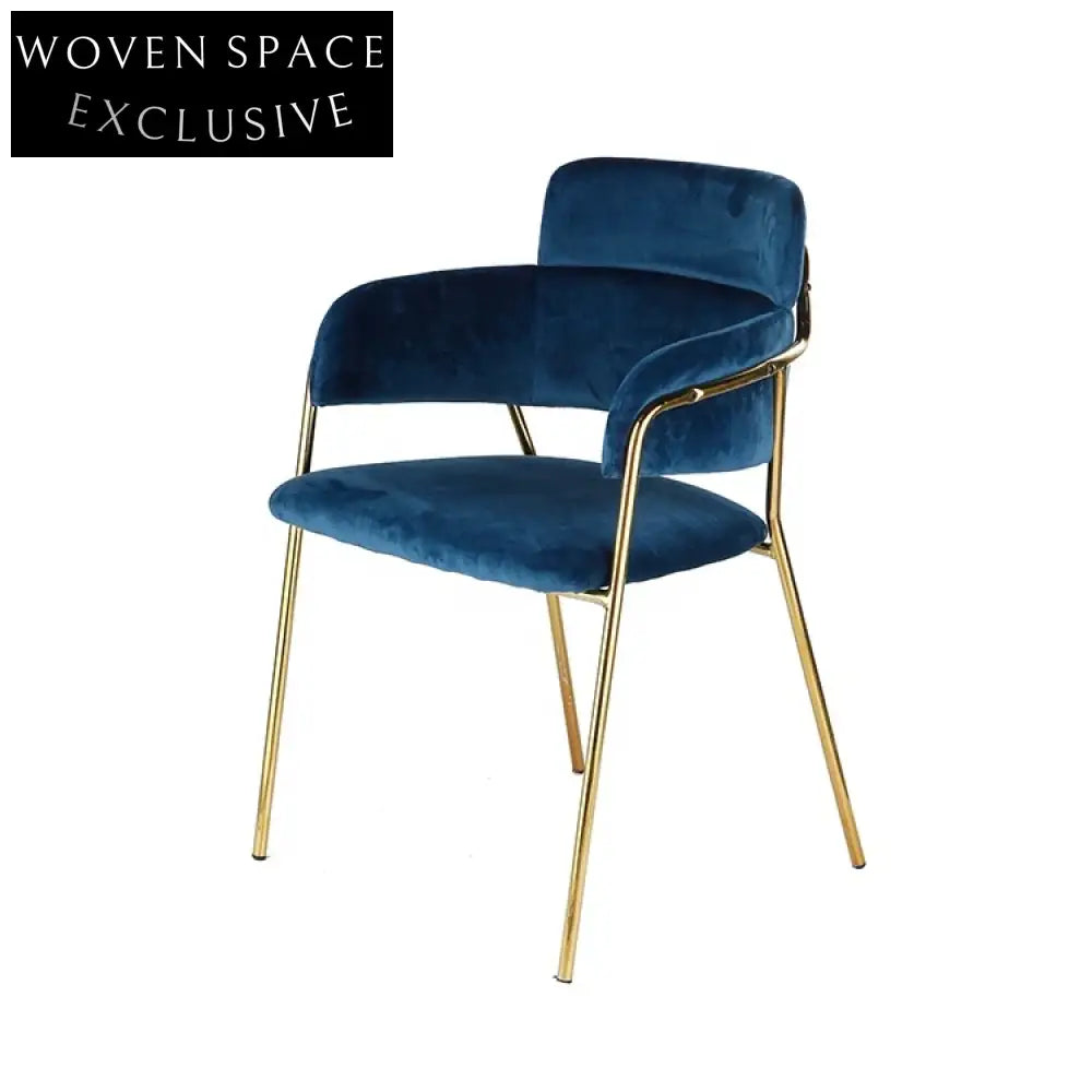 Modern Gold Stainless Steel Velvet Armrest Dining Chair for Elegant Spaces