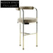 Modern Gold Stainless Steel Velvet Upholstered Counter Height Bar Stool