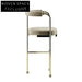 Modern Gold Stainless Steel Velvet Upholstered Counter Height Bar Stool