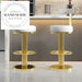 Modern Golden Metal Leather Adjustable Nordic Luxury Front Desk High Bar Chair