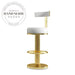 Modern Golden Metal Leather Adjustable Nordic Luxury Front Desk High Bar Chair