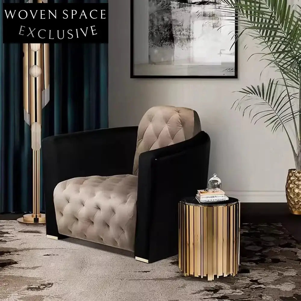 Modern Golden Mirror Glass Round Center Tea Table for Living Room