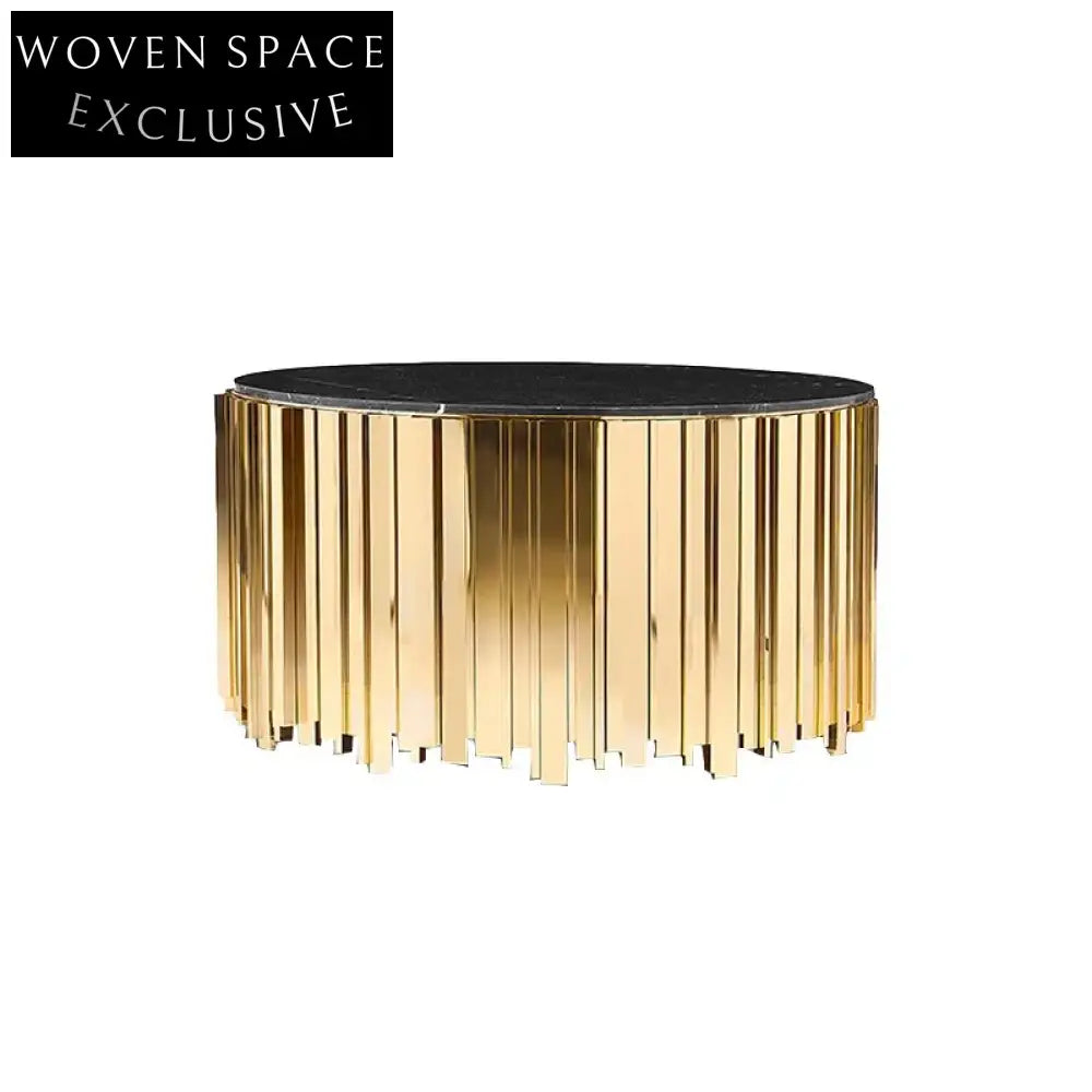 Modern Golden Mirror Glass Round Center Tea Table for Living Room