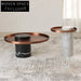 Modern Golden Stainless Steel Round Marble Nesting Living Room Coffee Table Set