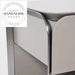 Modern Gray Wood and Stainless Steel Storage Bedside Table