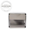 Modern Gray Wood and Stainless Steel Storage Bedside Table