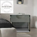 Modern Gray Wood and Stainless Steel Storage Bedside Table