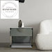 Modern Gray Wood and Stainless Steel Storage Bedside Table