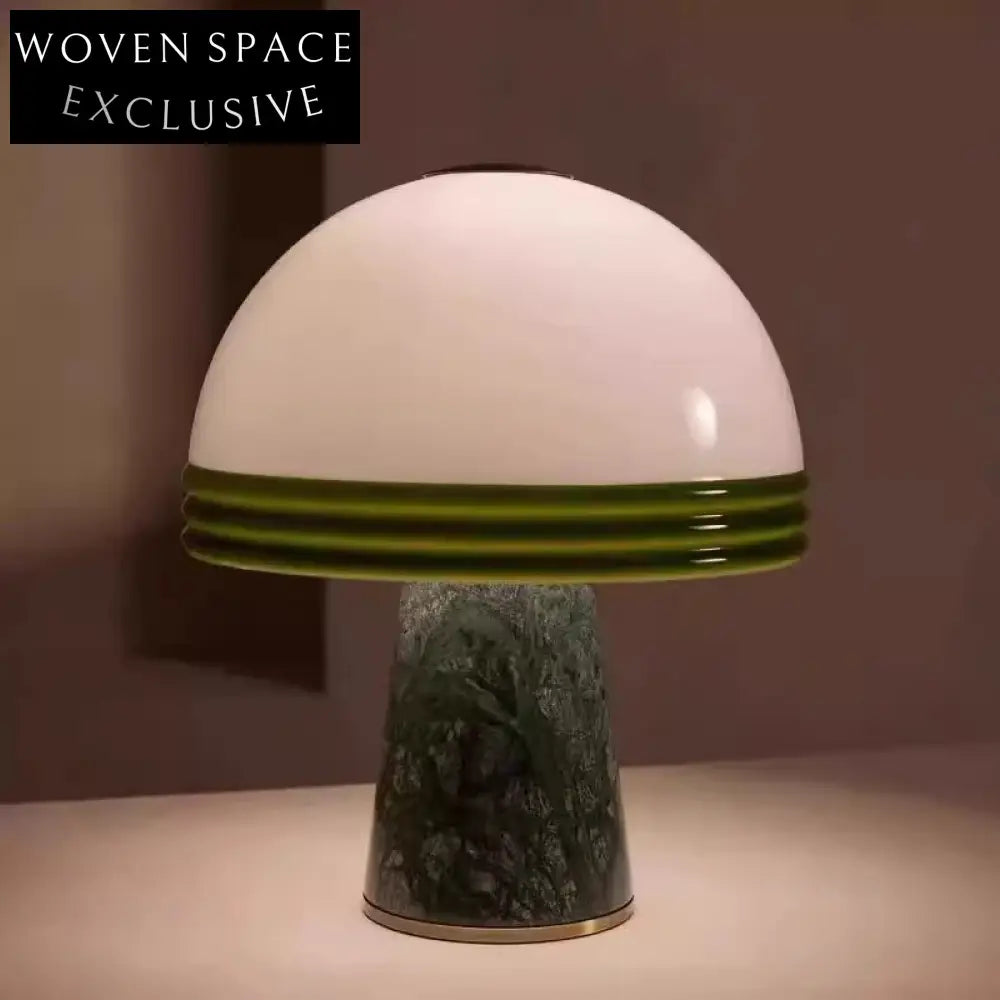 Modern Green Marble Glass LED Dimmable Table Lamp for Home Decor