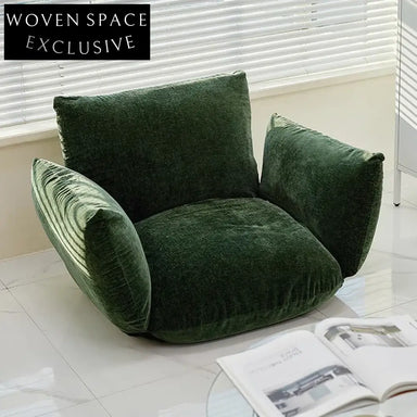 Modern Green Velvet Low Arm Leisure Accent Single Armchair for Apartment Sofa