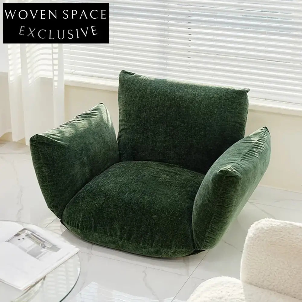 Modern Green Velvet Low Arm Leisure Accent Single Armchair for Apartment Sofa
