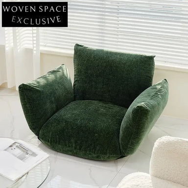 Modern Green Velvet Low Arm Leisure Accent Single Armchair for Apartment Sofa