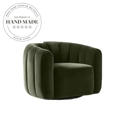 Modern Green Velvet Swivel Accent Armchair for Living Room Lounge
