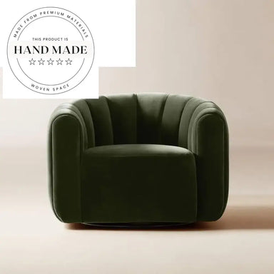 Modern Green Velvet Swivel Accent Armchair for Living Room Lounge
