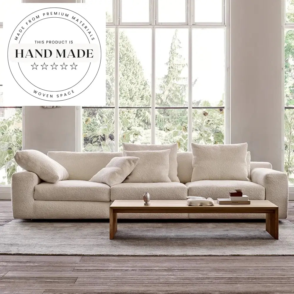 Modern Grey Fabric Sectional Upholstered 4 Seater Living Room Sofa