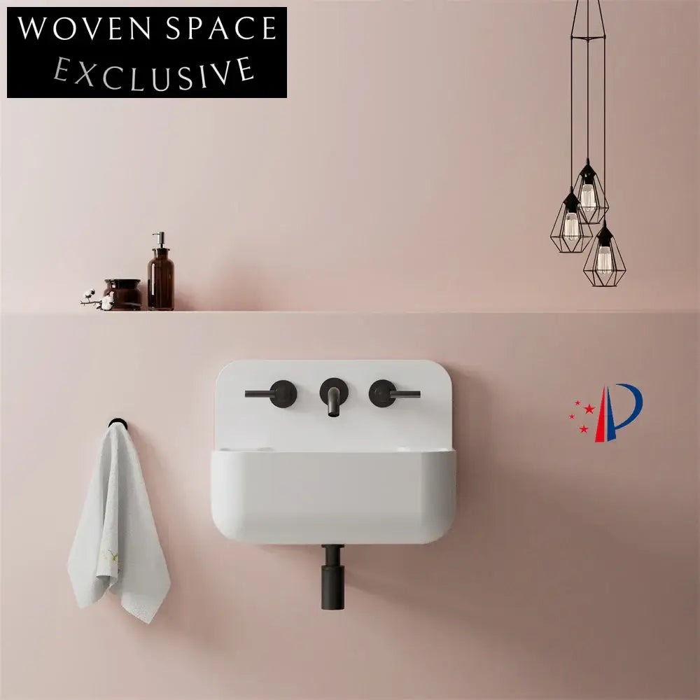 Modern Grey Wall-Mounted Artificial Stone Bathroom Sink - Solid Surface Design