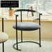 Modern Half Round Back Metal Dining Chair with Soft Cushion Upholstery
