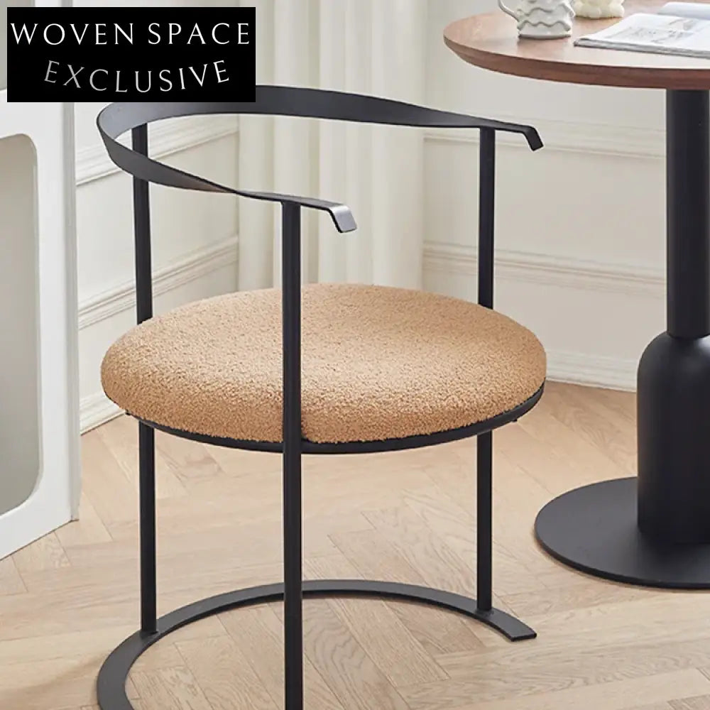 Modern Half Round Back Metal Dining Chair with Soft Cushion Upholstery