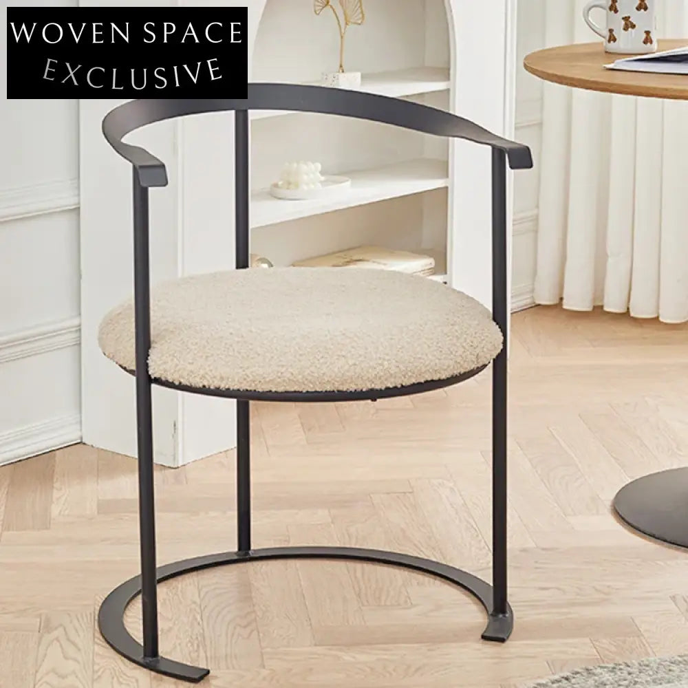 Modern Half Round Back Metal Dining Chair with Soft Cushion Upholstery