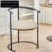 Modern Half Round Back Metal Dining Chair with Soft Cushion Upholstery