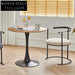 Modern Half Round Back Metal Dining Chair with Soft Cushion Upholstery
