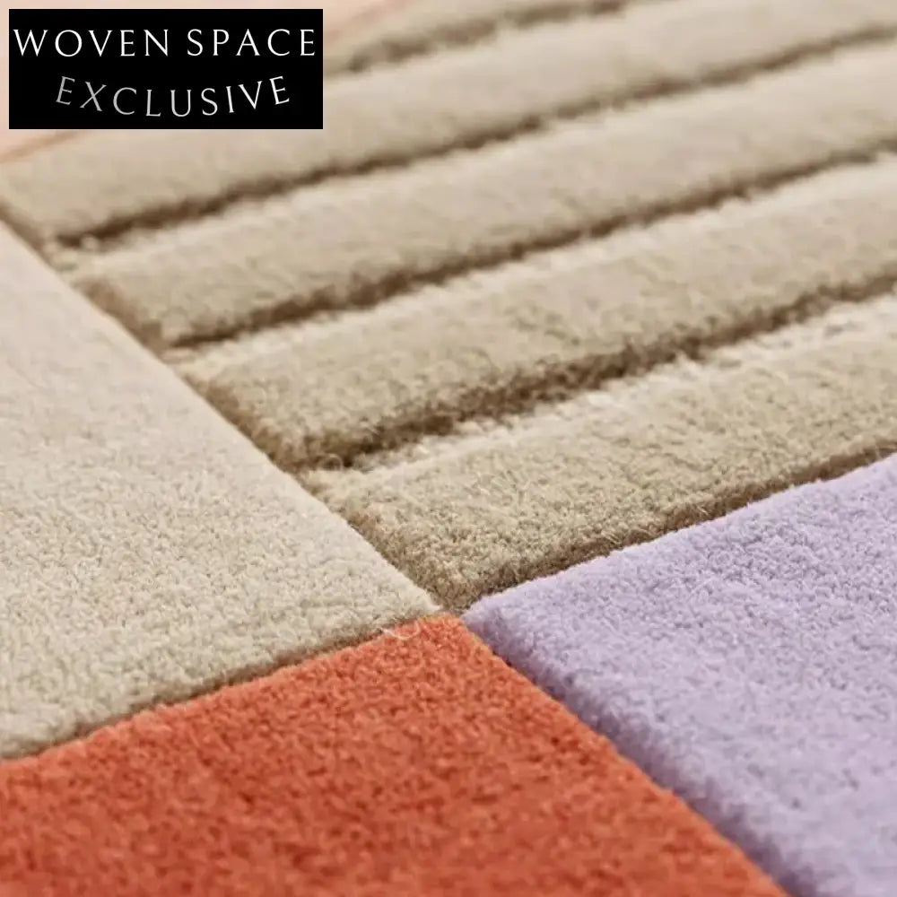 Modern Hand-Tufted Abstract Geometric Polyester Area Rug for Living Room