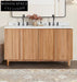 Modern Handcrafted Double Sink Wood Vanity with Soft-Close Drawers and Storage
