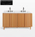 Modern Handcrafted Double Sink Wood Vanity with Soft-Close Drawers and Storage