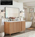 Modern Handcrafted Double Sink Wood Vanity with Soft-Close Drawers and Storage