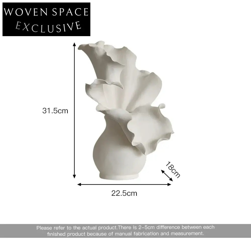 Modern Handmade Ceramic Flower Vase Tabletop Decor for Home Villa Restaurant