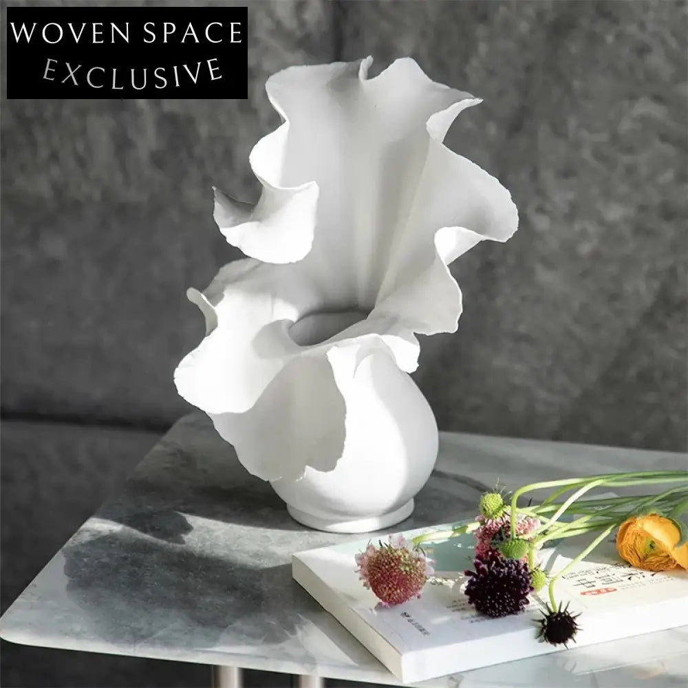 Modern Handmade Ceramic Flower Vase Tabletop Decor for Home Villa Restaurant