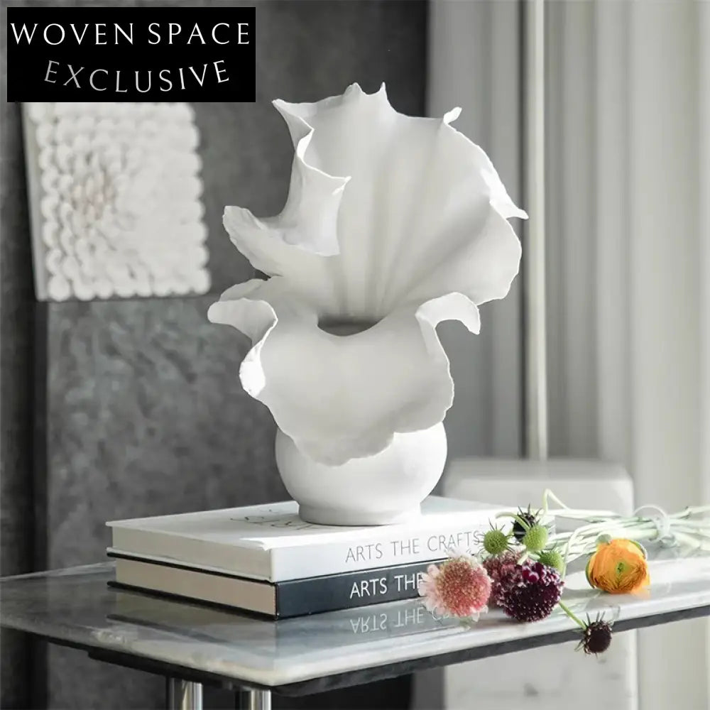 Modern Handmade Ceramic Flower Vase Tabletop Decor for Home Villa Restaurant