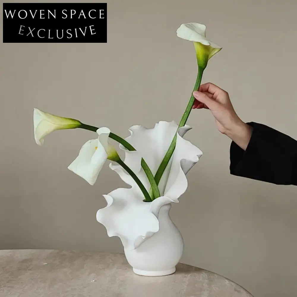 Modern Handmade Ceramic Flower Vase Tabletop Decor for Home Villa Restaurant
