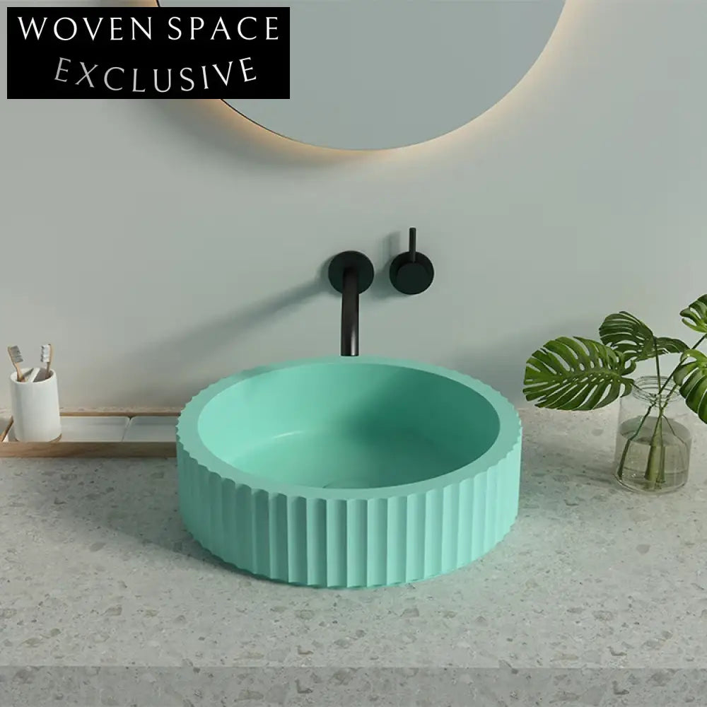 Modern Handmade Concrete Vessel Basin, Pink Color Wash, Durable Bathroom Sink