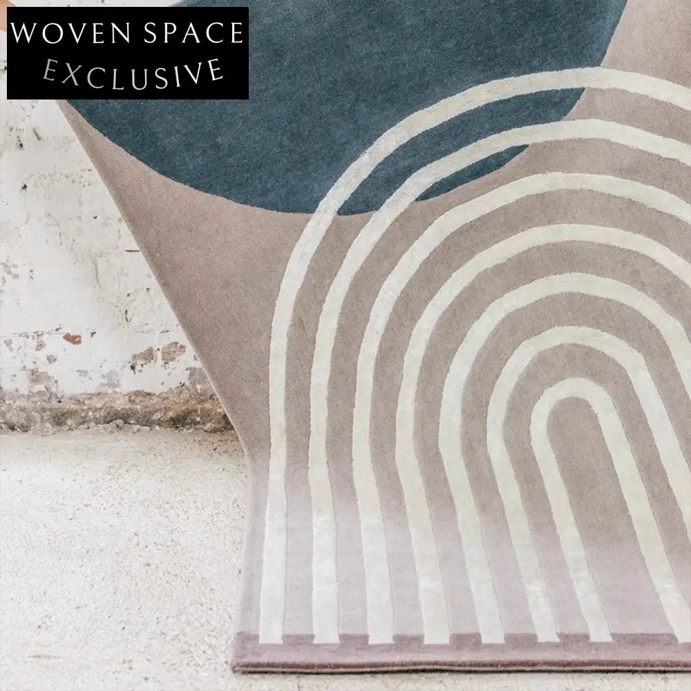 Modern Handmade Designer Green Geometric Area Rug for Luxury Homes