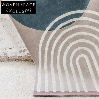 Modern Handmade Designer Green Geometric Area Rug for Luxury Homes